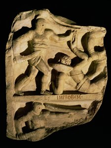 Rilievo che raffigura un sannita che sconfigge un retiarius da Roman